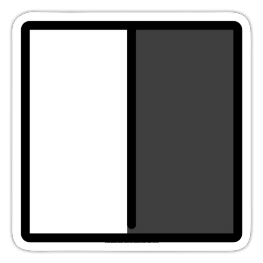Square with Right Half Black Moji Sticker - Emoji.Express - white matte