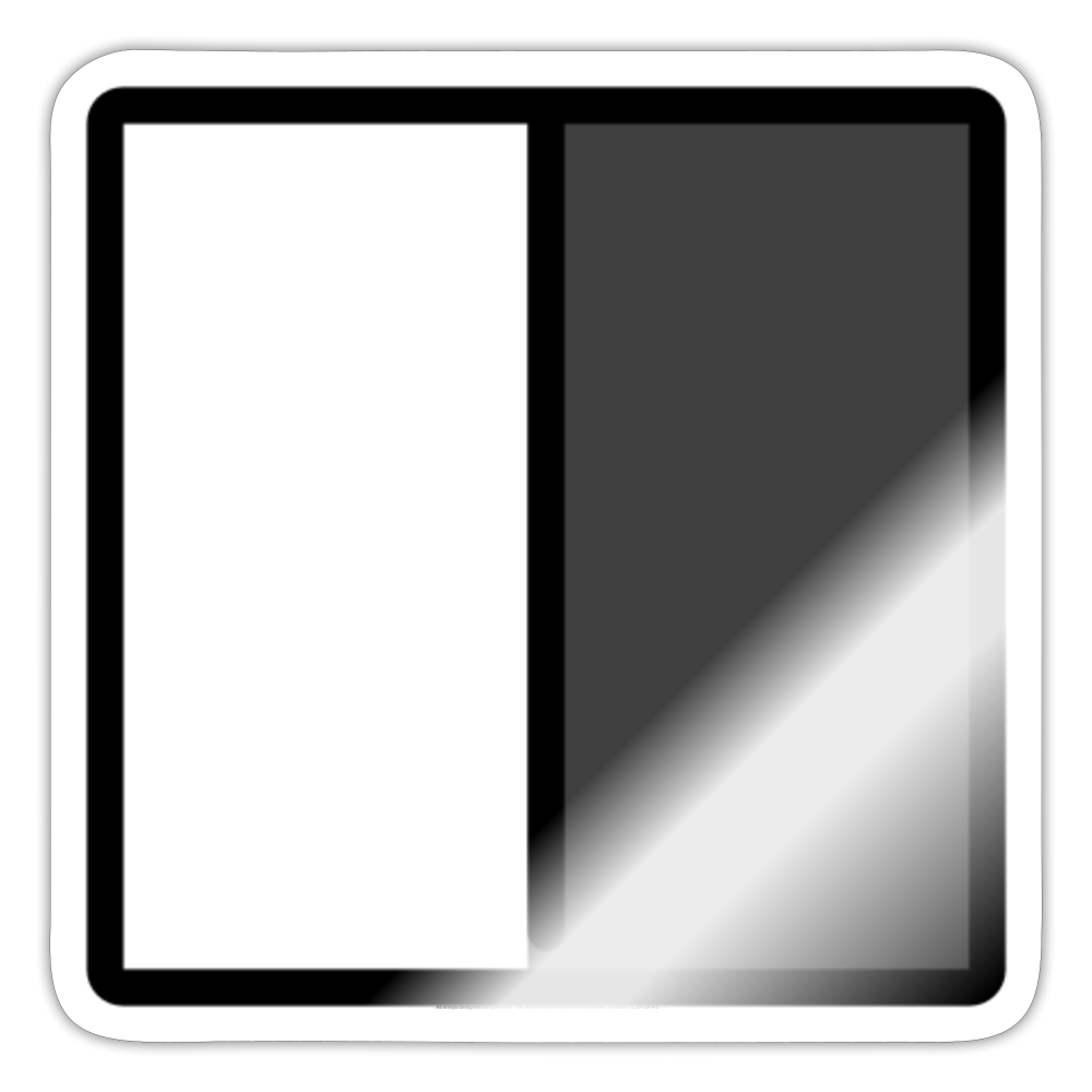 Square with Right Half Black Moji Sticker - Emoji.Express - white glossy