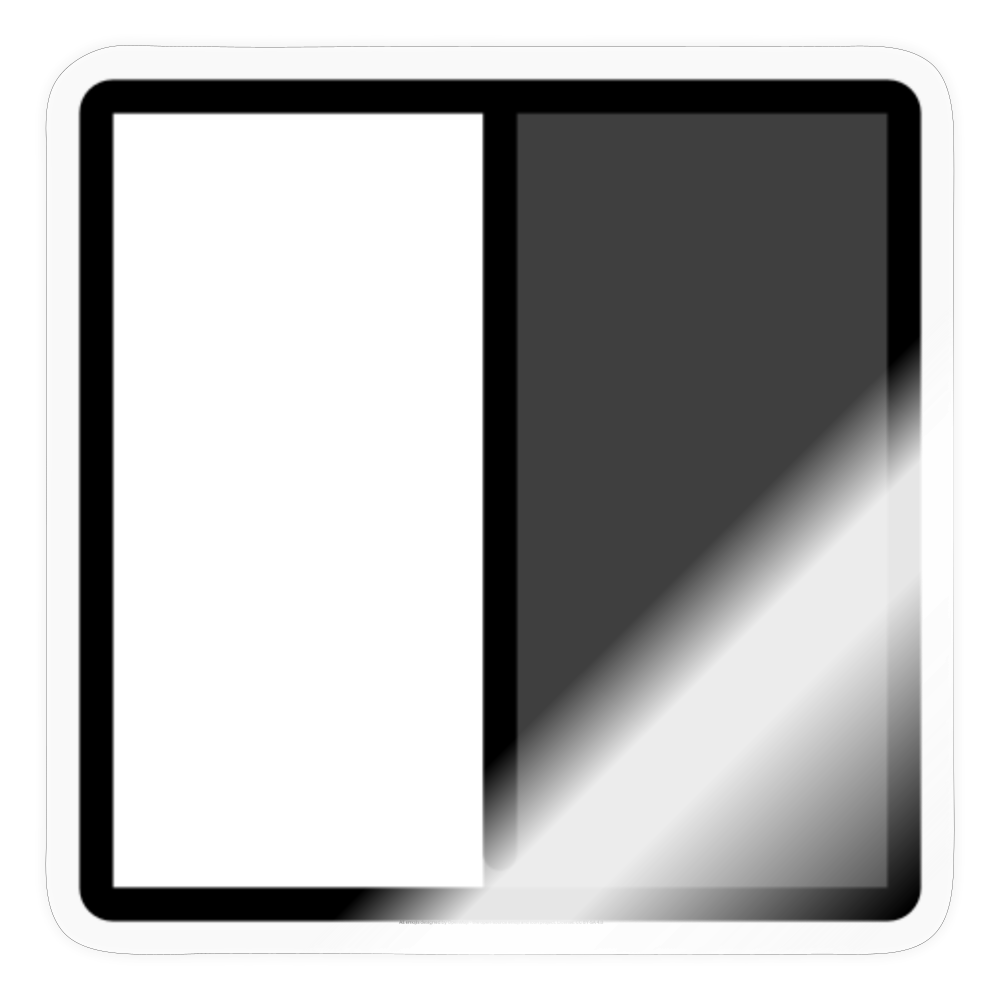 Square with Right Half Black Moji Sticker - Emoji.Express - transparent glossy