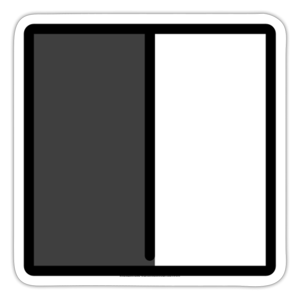 Square with Left Half Black Moji Sticker - Emoji.Express - white matte