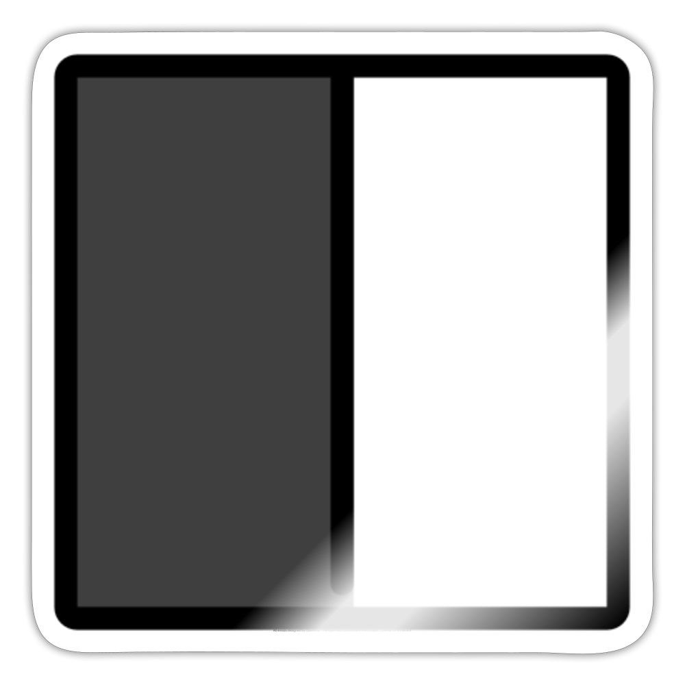 Square with Left Half Black Moji Sticker - Emoji.Express - white glossy
