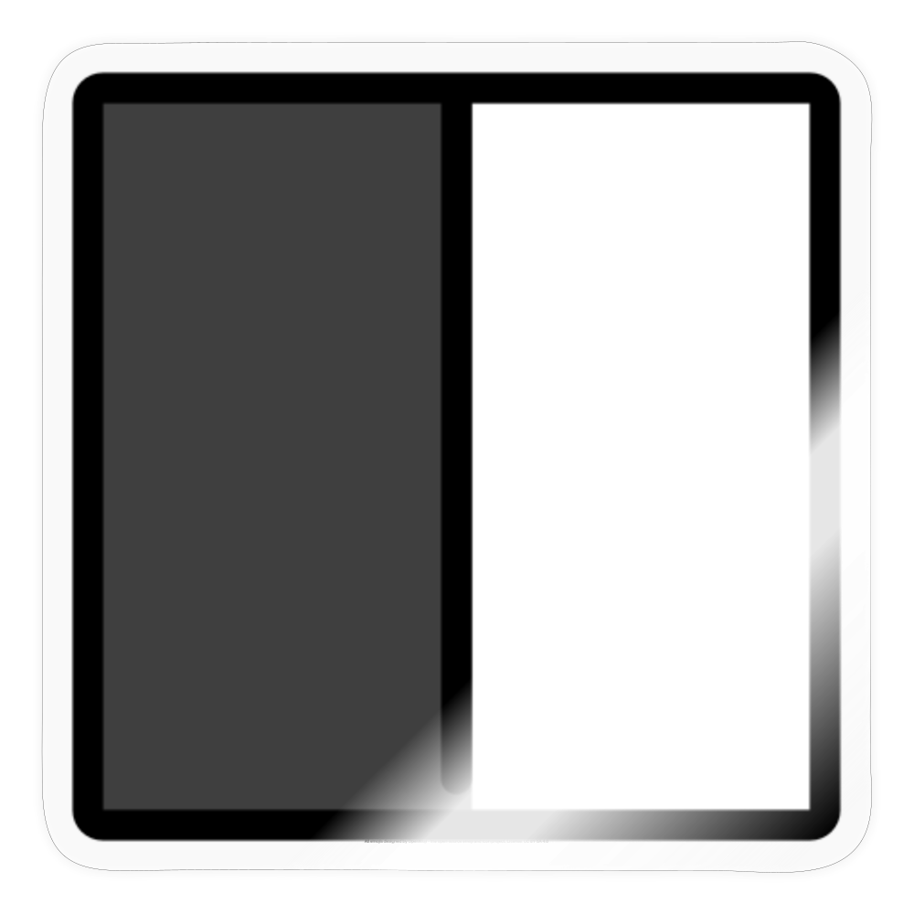 Square with Left Half Black Moji Sticker - Emoji.Express - transparent glossy