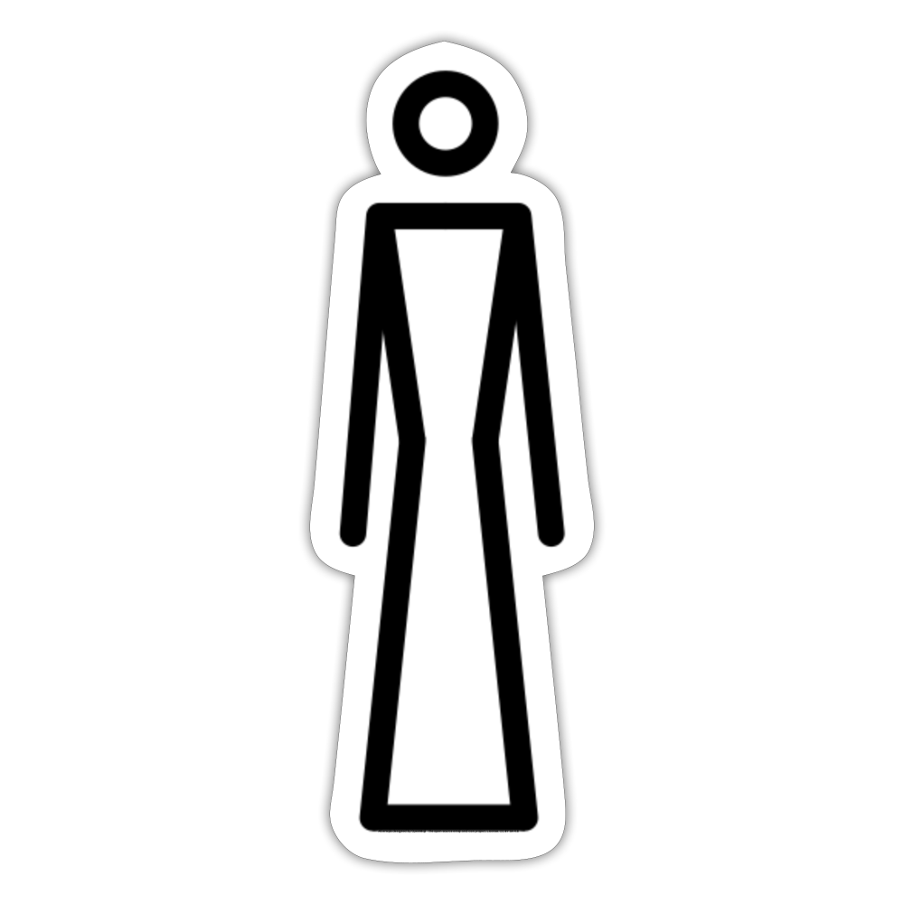 Stick Figure with Dress Moji Sticker - Emoji.Express - white matte