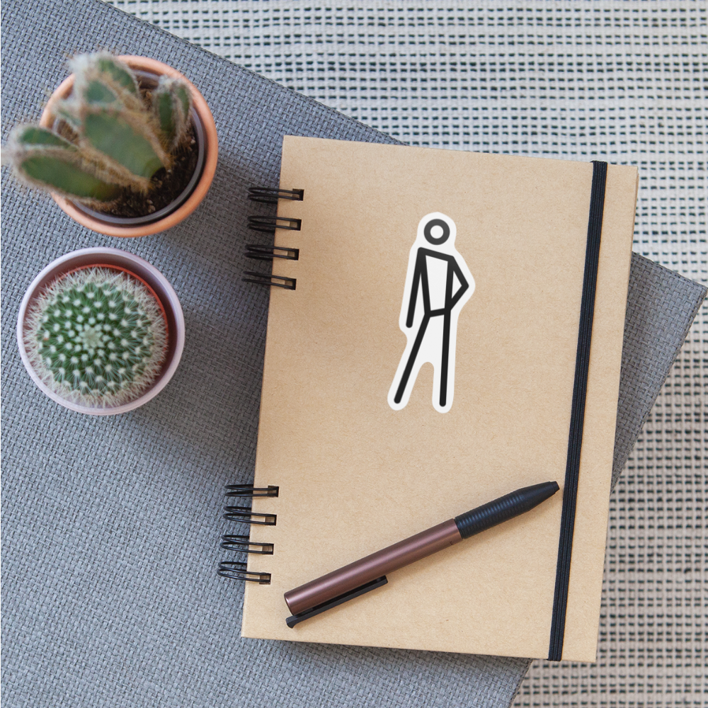 Stick Figure Leaning Right Moji Sticker - Emoji.Express - white matte