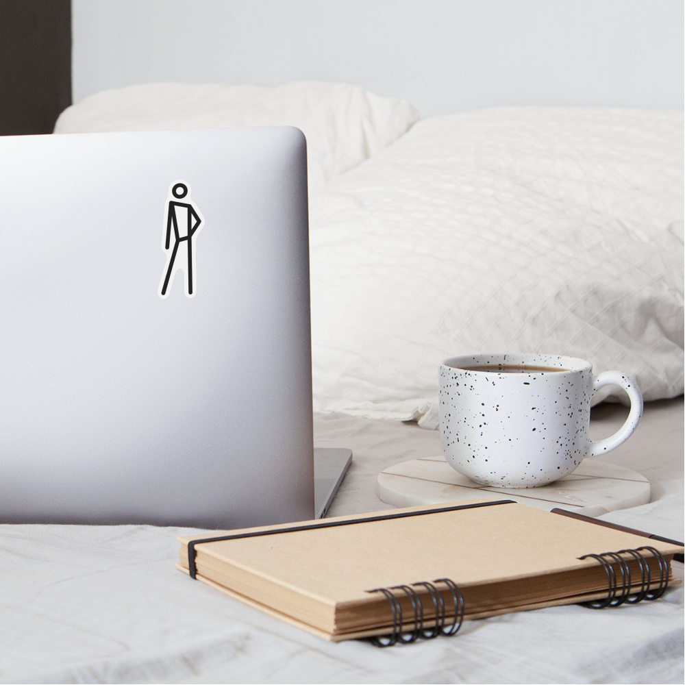 Stick Figure Leaning Right Moji Sticker - Emoji.Express - white matte