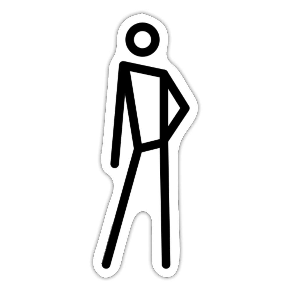 Stick Figure Leaning Right Moji Sticker - Emoji.Express - white matte