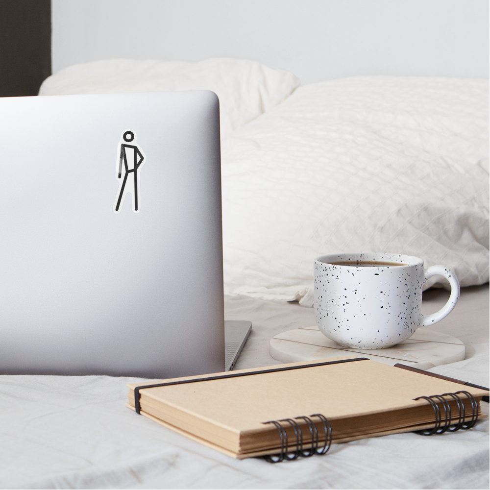 Stick Figure Leaning Right Moji Sticker - Emoji.Express - white glossy