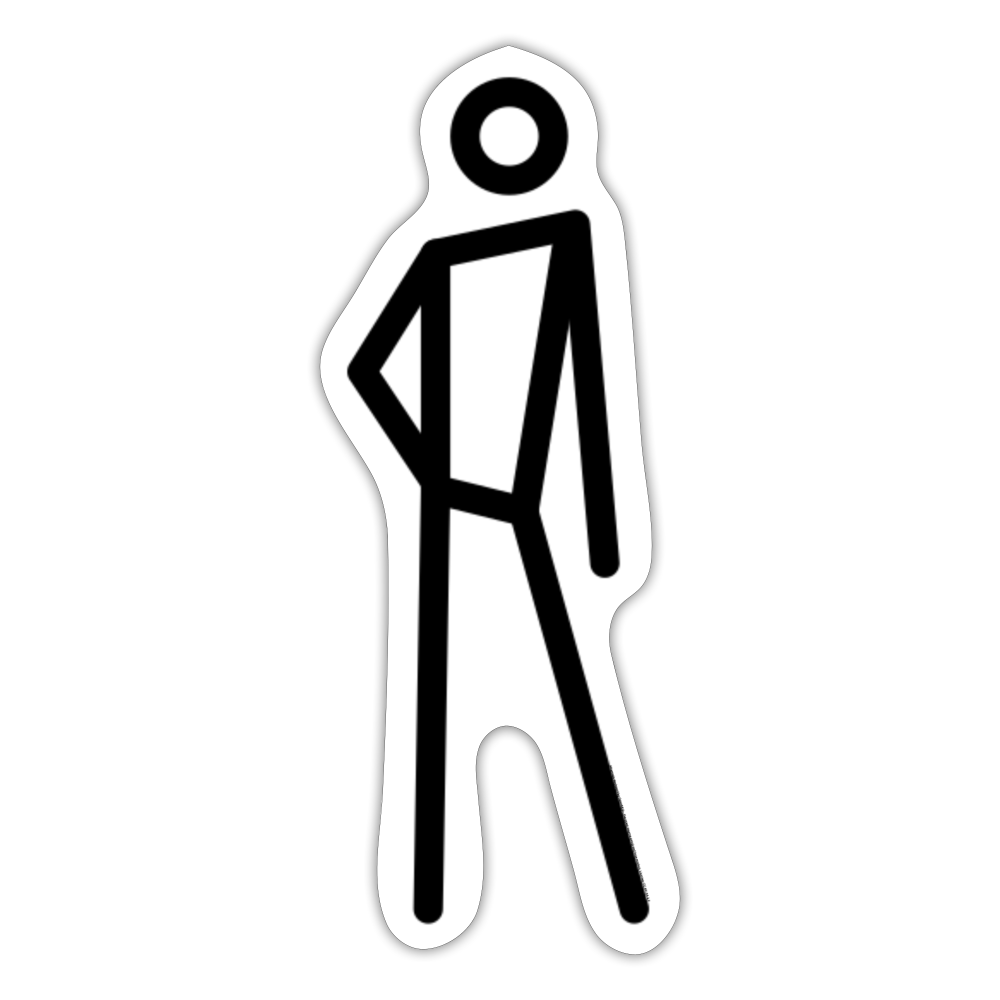 Stick Figure Leaning Left Moji Sticker - Emoji.Express - white matte