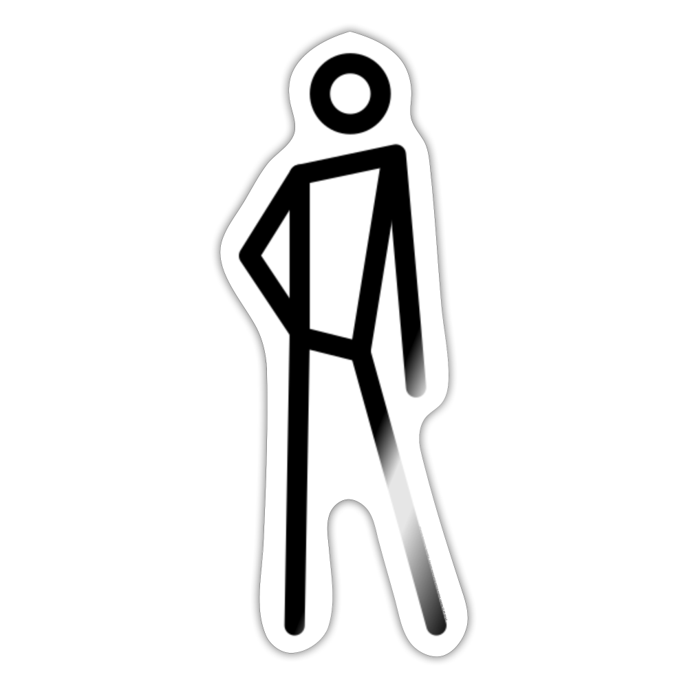 Stick Figure Leaning Left Moji Sticker - Emoji.Express - white glossy