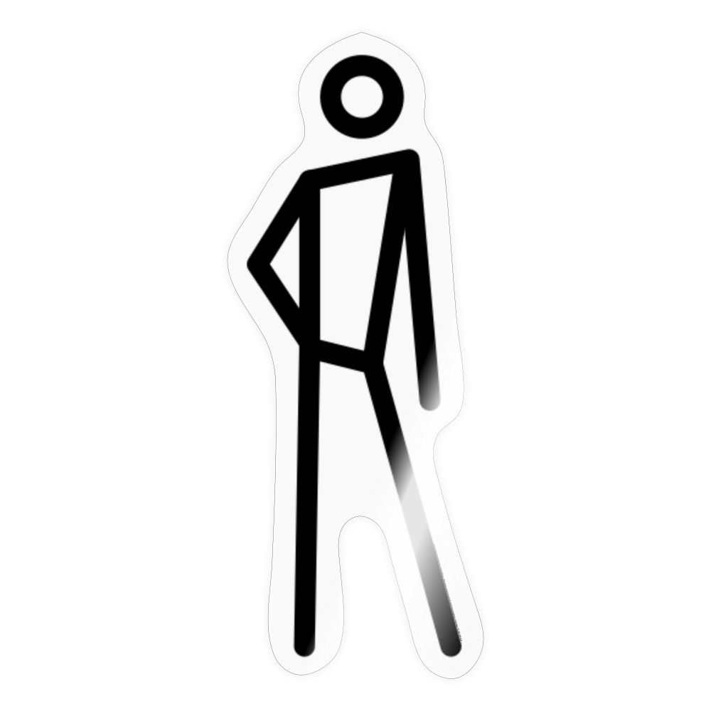 Stick Figure Leaning Left Moji Sticker - Emoji.Express - transparent glossy
