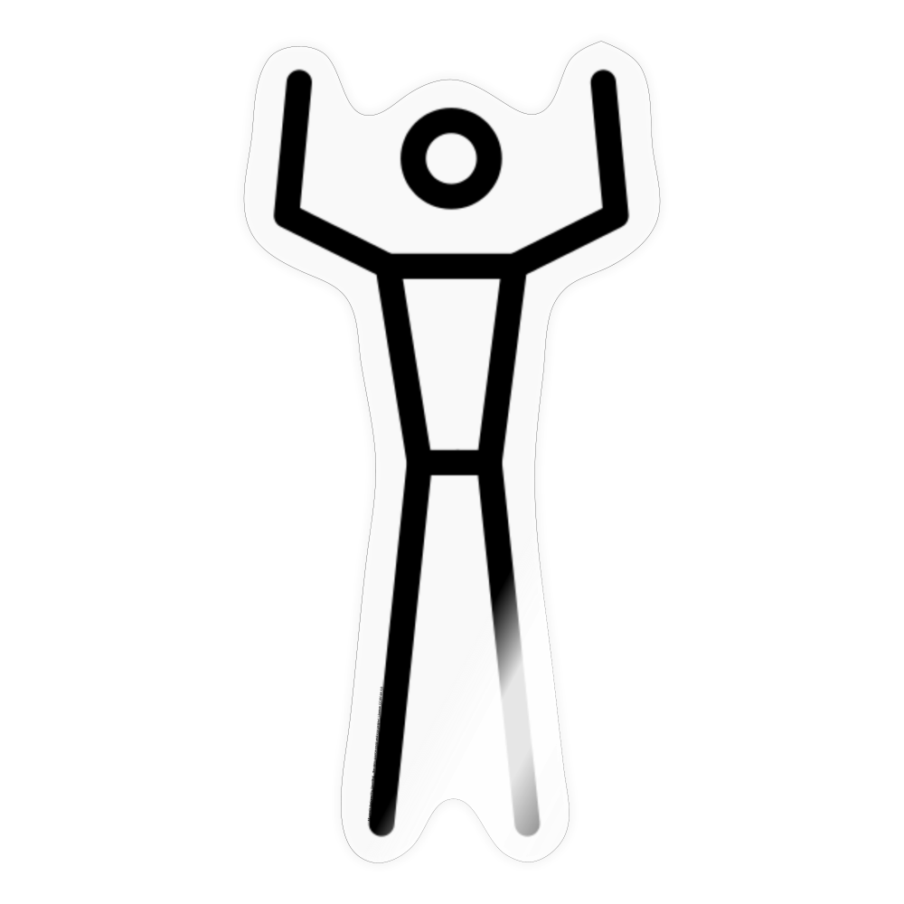 Stick Figure with Arms Raised Moji Sticker - Emoji.Express - transparent glossy