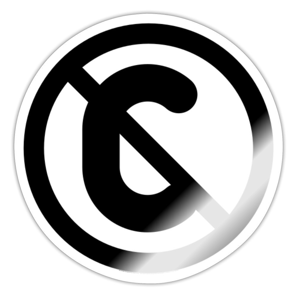 Circled C with Overlaid Backslash Moji Sticker - Emoji.Express - white glossy