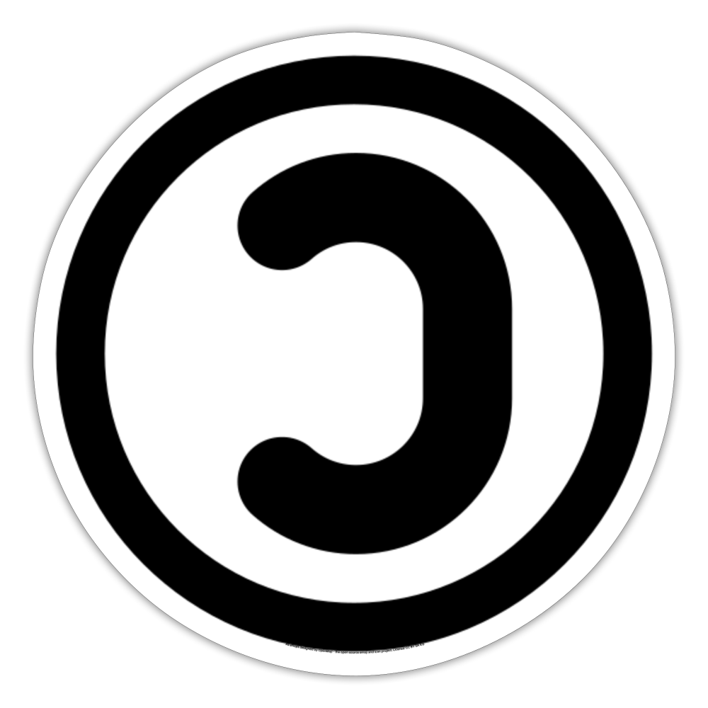 Copyleft Symbol Moji Sticker - Emoji.Express - white matte