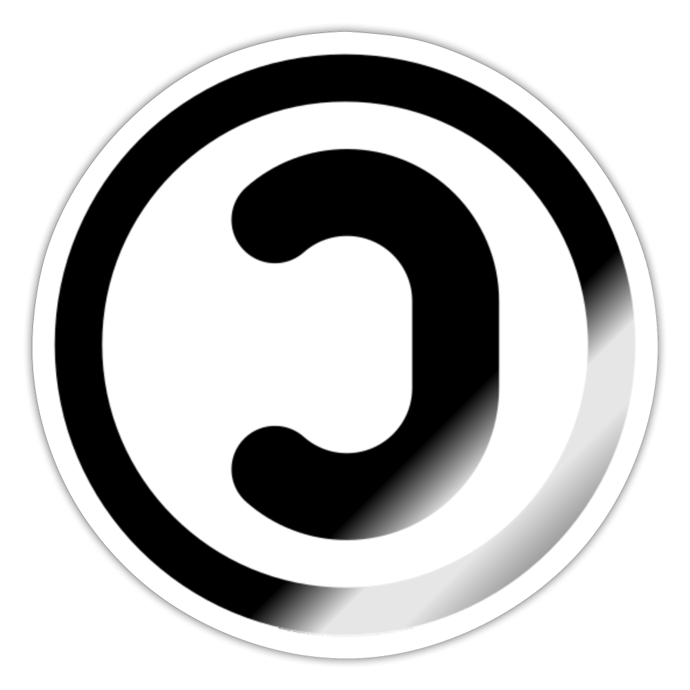 Copyleft Symbol Moji Sticker - Emoji.Express - white glossy