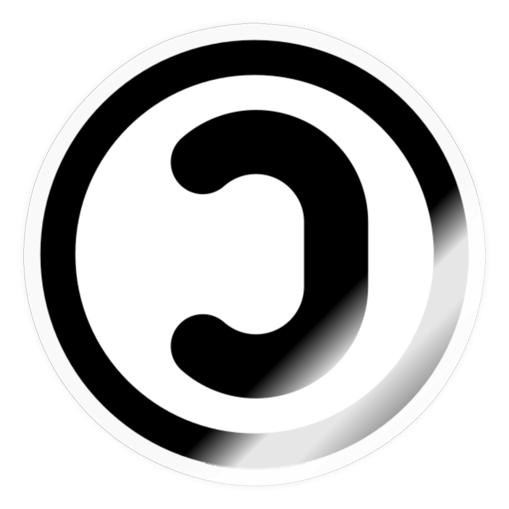 Copyleft Symbol Moji Sticker - Emoji.Express - transparent glossy