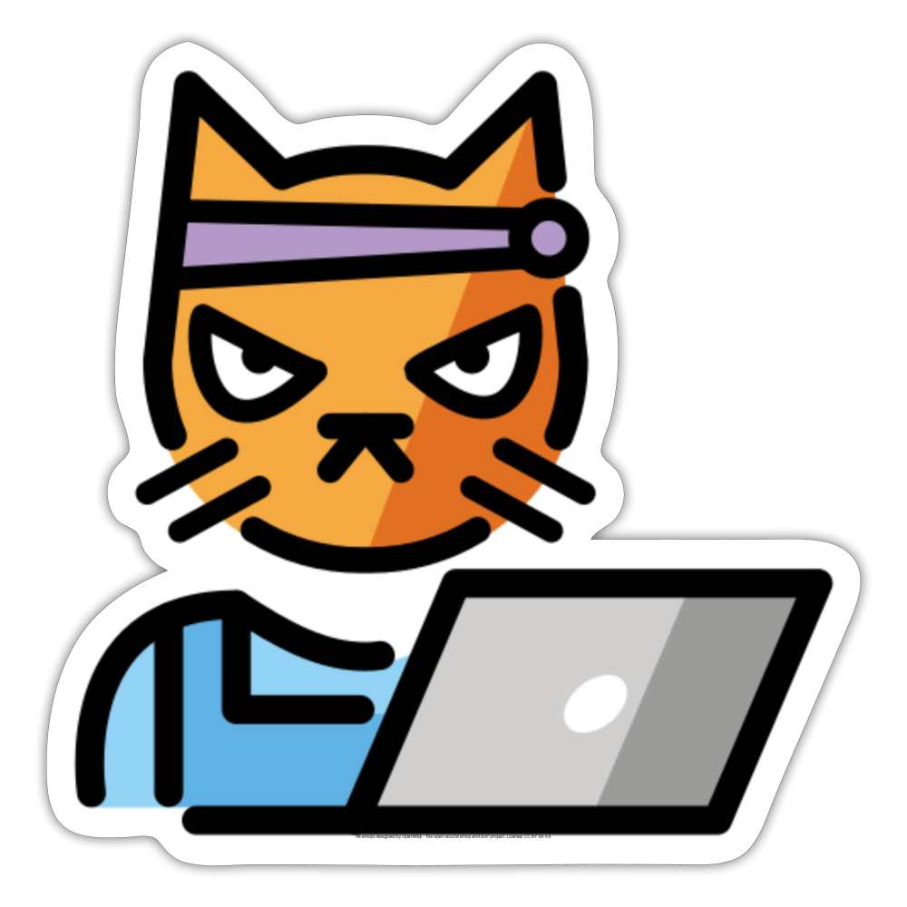 Hacker Cat Moji Sticker - Emoji.Express - white matte
