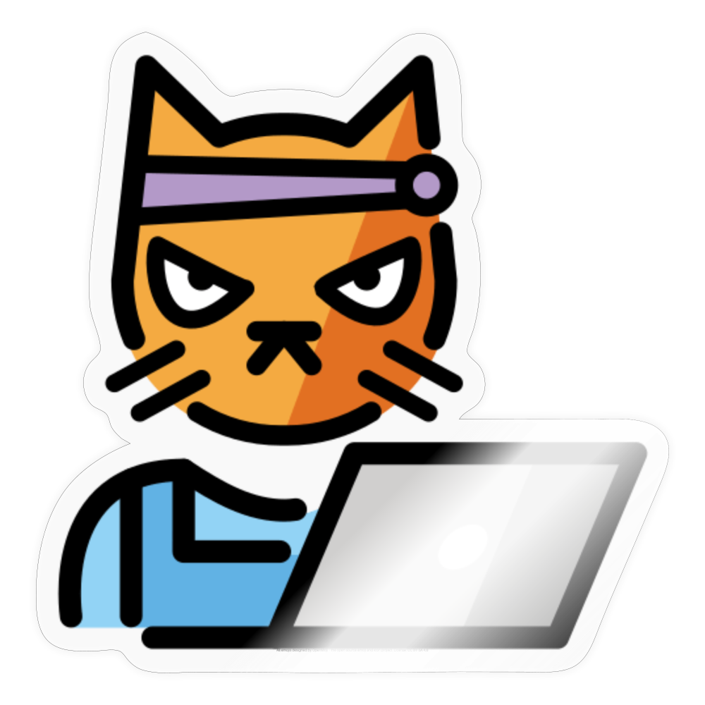 Hacker Cat Moji Sticker - Emoji.Express - transparent glossy