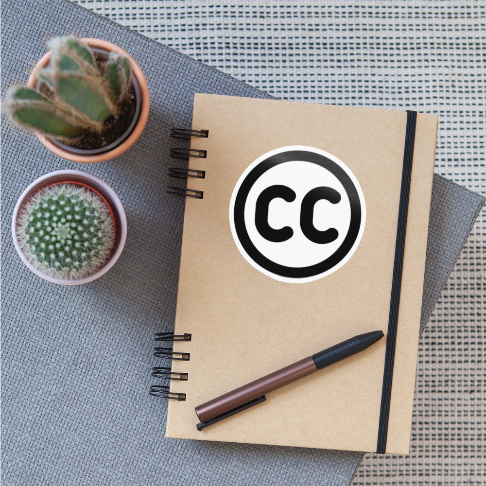 Circled CC Moji Sticker - Emoji.Express - white glossy