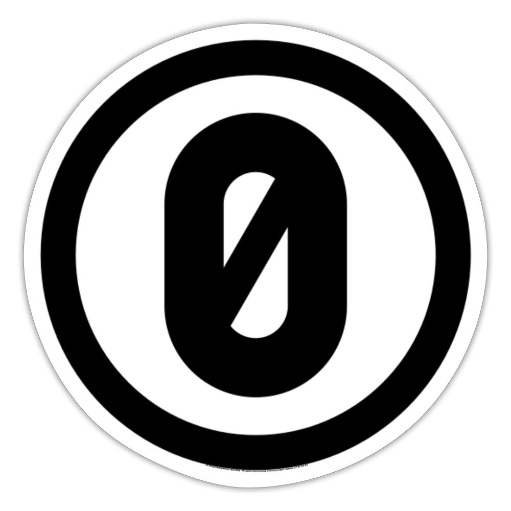 Circled Zero with Slash Moji Sticker - Emoji.Express - white matte