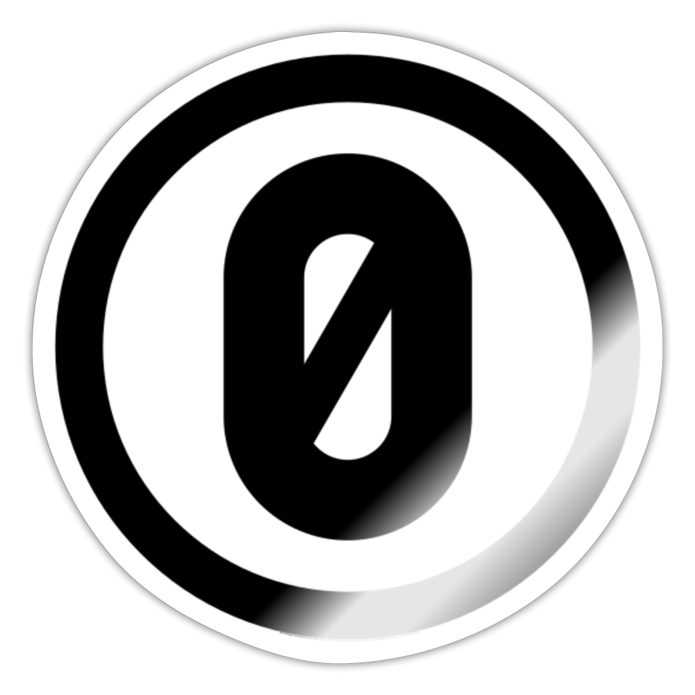 Circled Zero with Slash Moji Sticker - Emoji.Express - white glossy