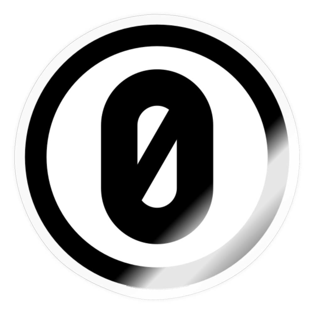 Circled Zero with Slash Moji Sticker - Emoji.Express - transparent glossy