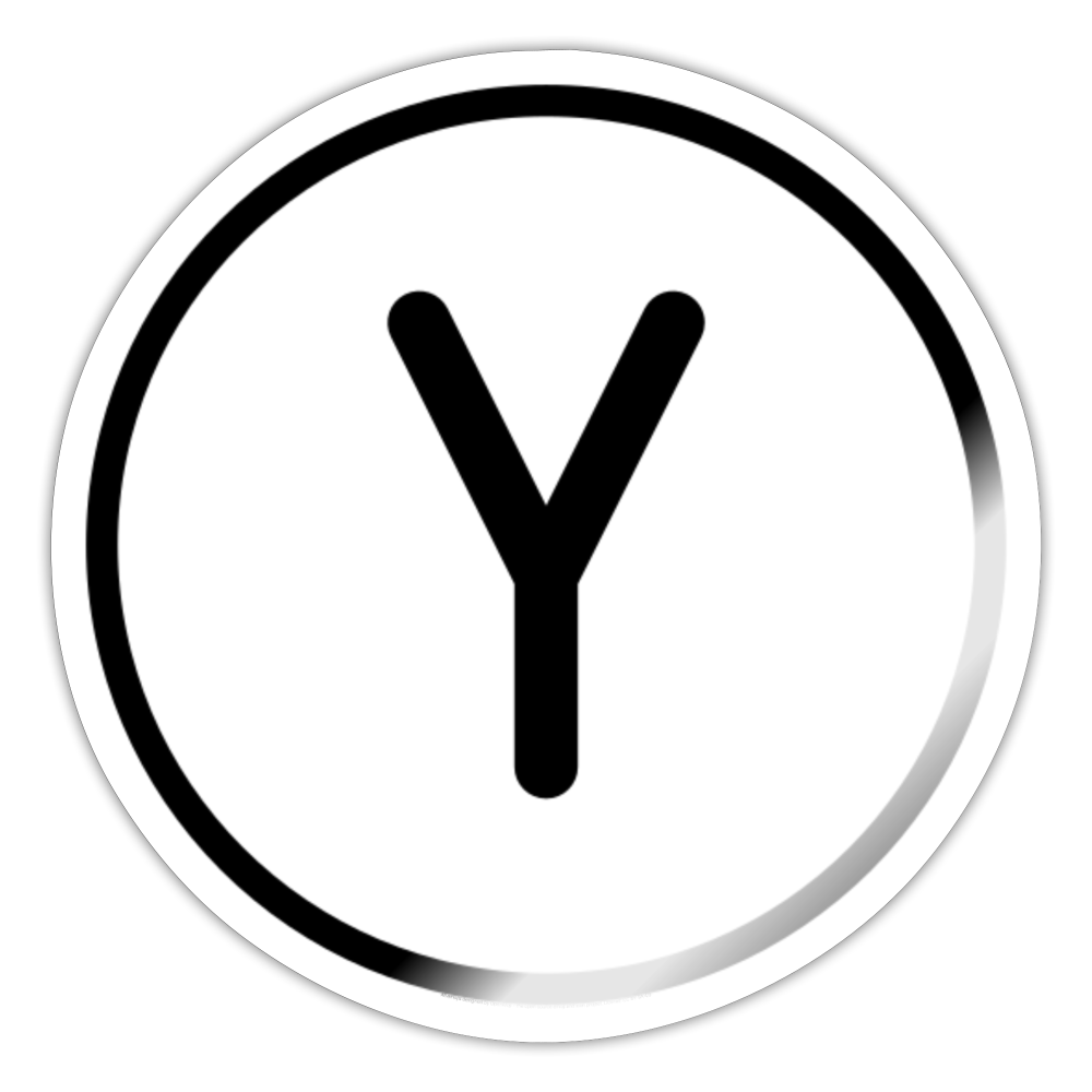 Regional Indicator Y Moji Sticker - Emoji.Express - white glossy