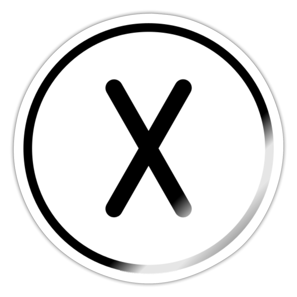 Regional Indicator X Moji Sticker - Emoji.Express - white glossy