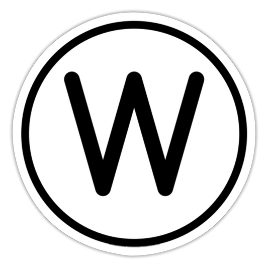 Regional Indicator W Moji Sticker - Emoji.Express - white matte