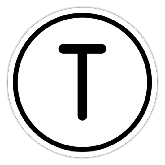 Regional Indicator T Moji Sticker - Emoji.Express - white matte
