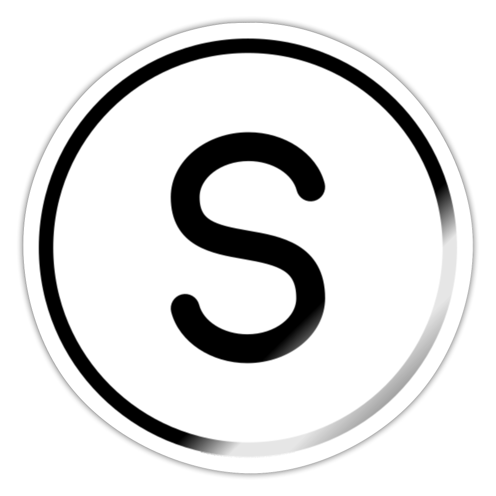 Regional Indicator S Moji Sticker - Emoji.Express - white glossy