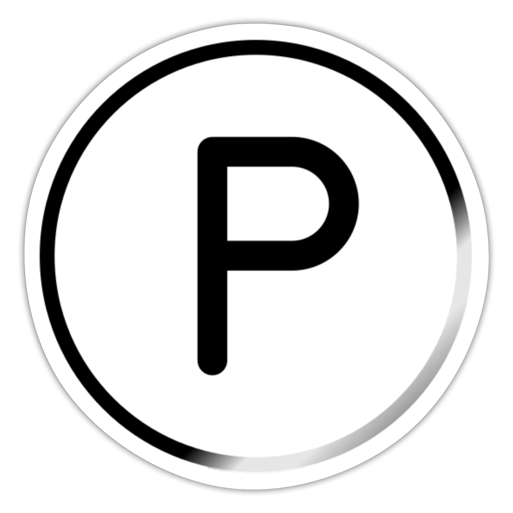 Regional Indicator P Moji Sticker - Emoji.Express - white glossy