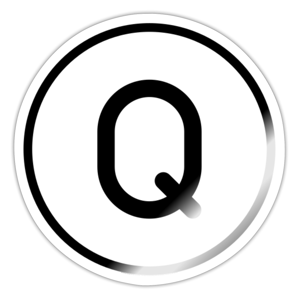 Regional Indicator Q Moji Sticker - Emoji.Express - white glossy