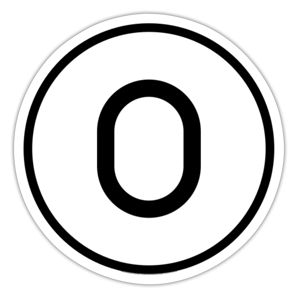 Regional Indicator O Moji Sticker - Emoji.Express - white matte