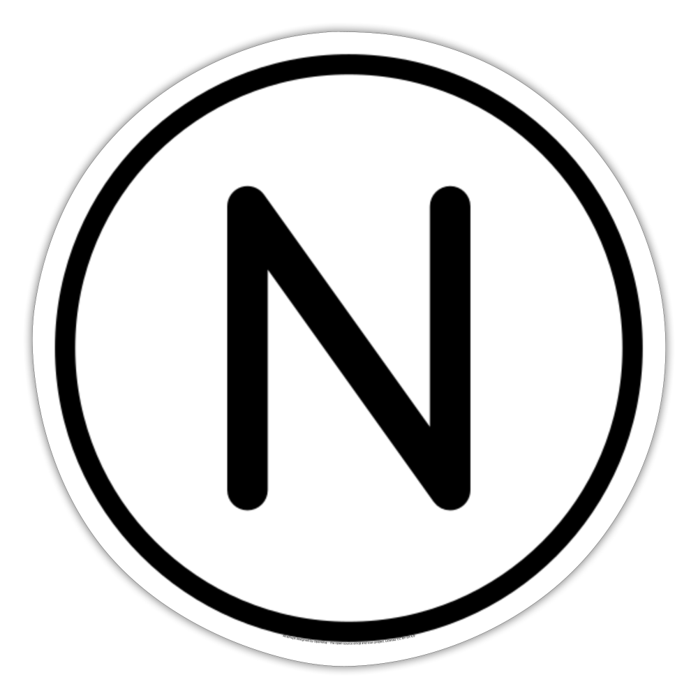 Regional Indicator N Moji Sticker - Emoji.Express - white matte