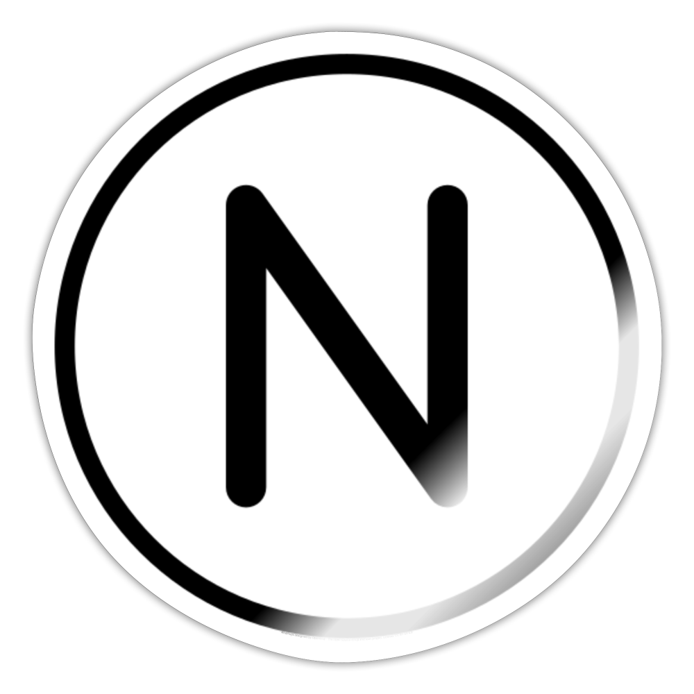 Regional Indicator N Moji Sticker - Emoji.Express - white glossy