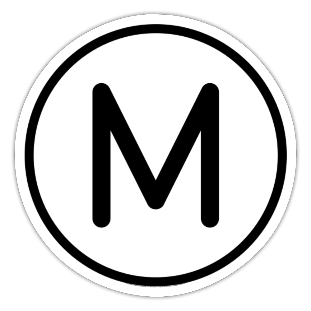 Regional Indicator M Moji Sticker - Emoji.Express - white matte