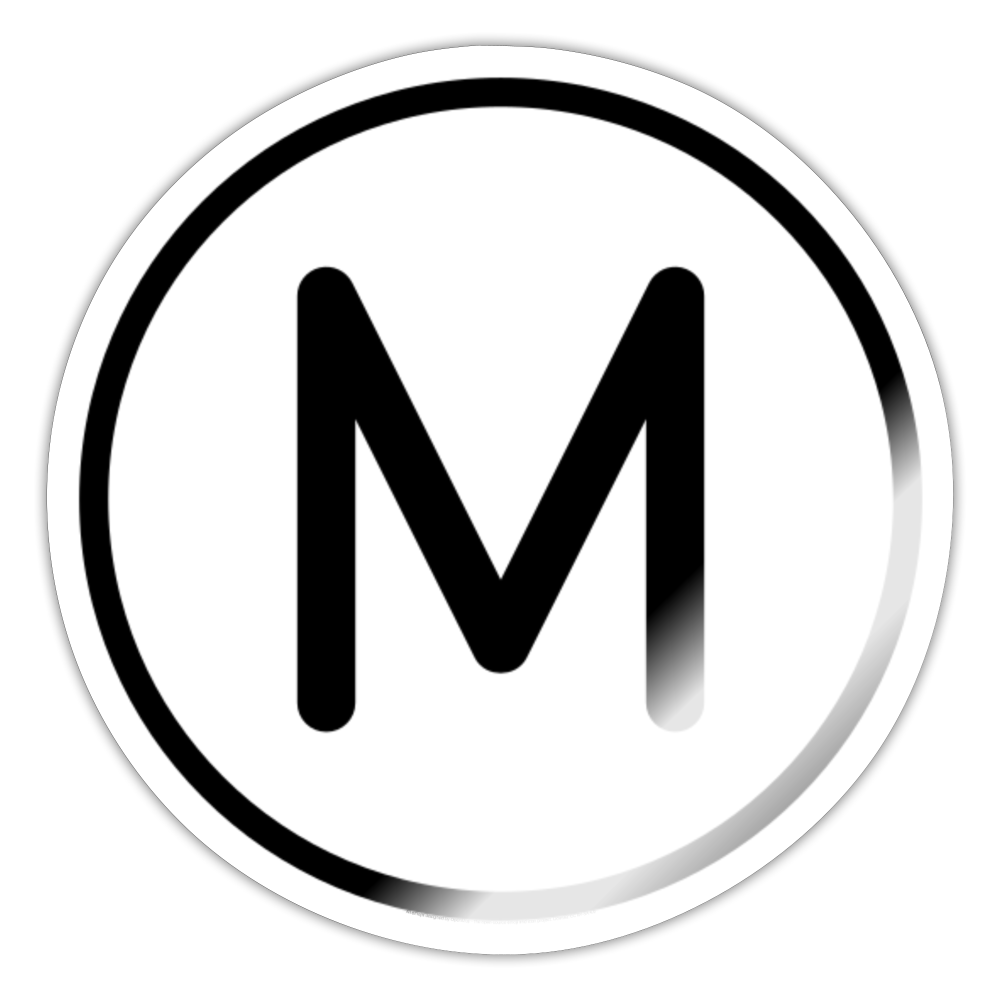 Regional Indicator M Moji Sticker - Emoji.Express - white glossy