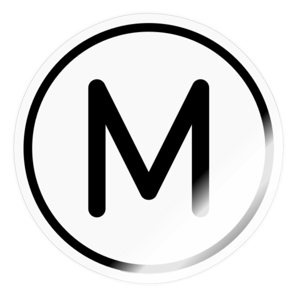 Regional Indicator M Moji Sticker - Emoji.Express - transparent glossy