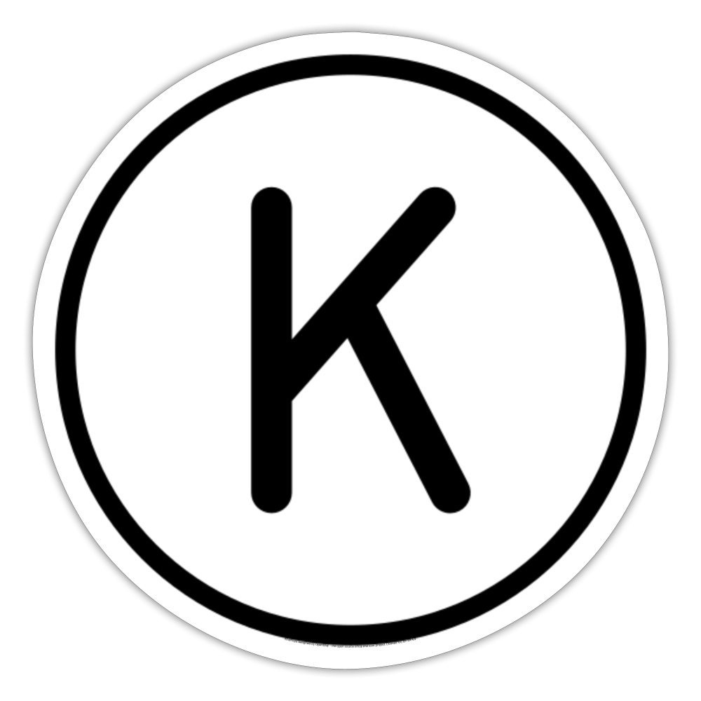 Regional Indicator K Moji Sticker - Emoji.Express - white matte