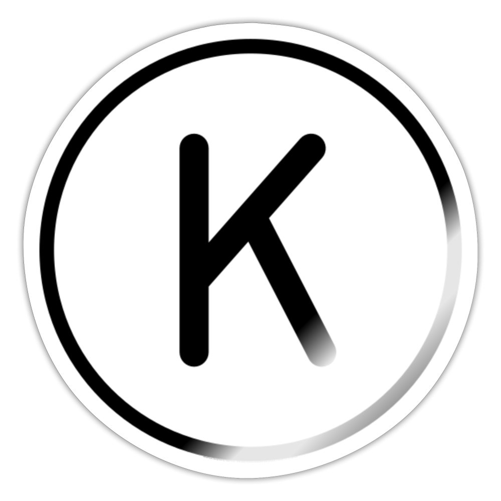 Regional Indicator K Moji Sticker - Emoji.Express - white glossy