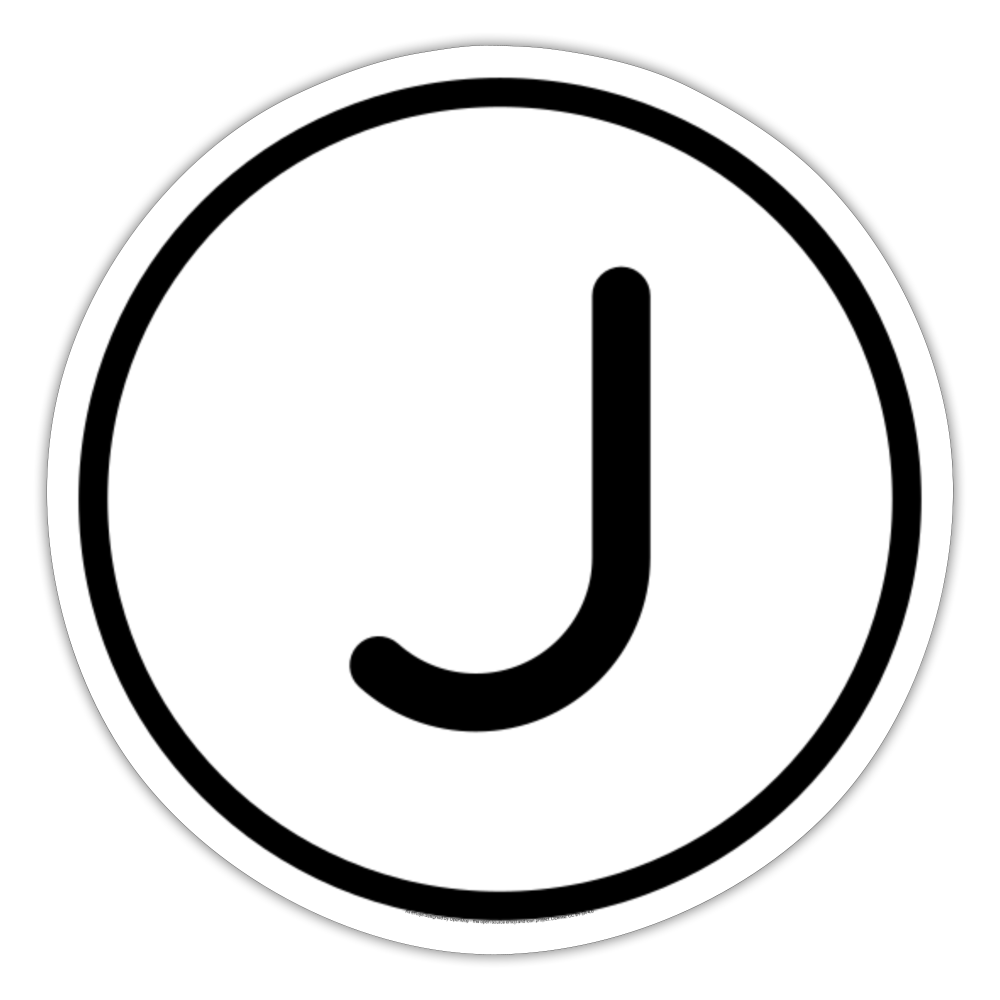 Regional Indicator J Moji Sticker - Emoji.Express - white matte