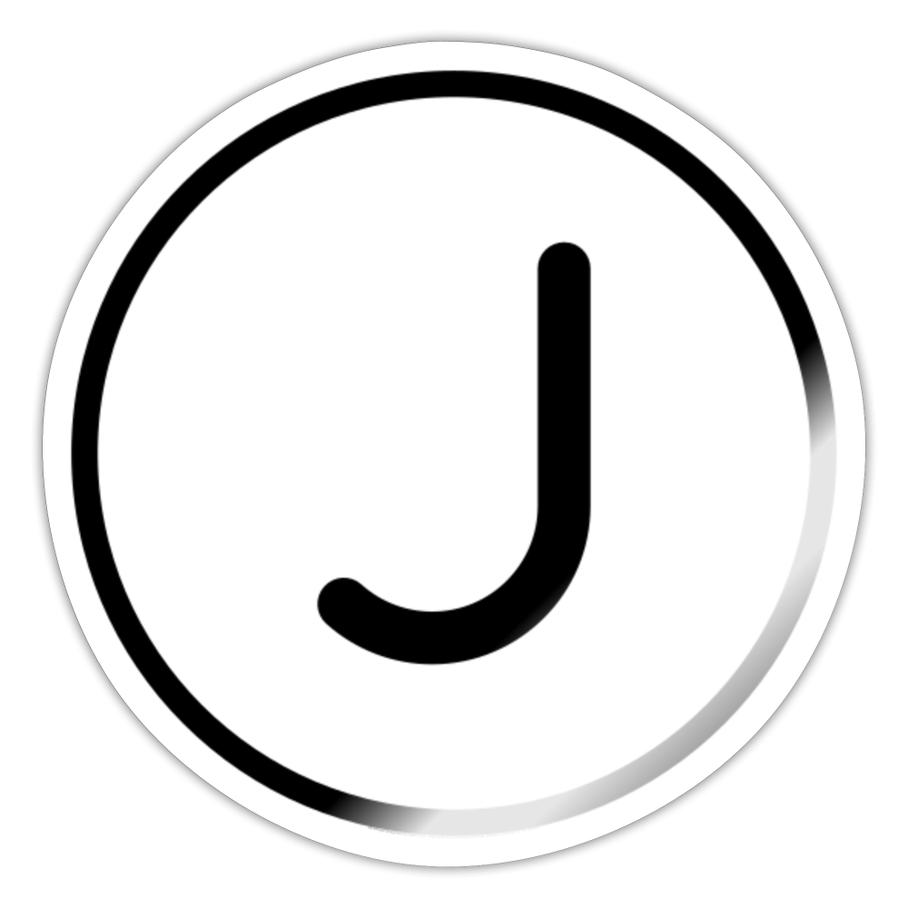 Regional Indicator J Moji Sticker - Emoji.Express - white glossy
