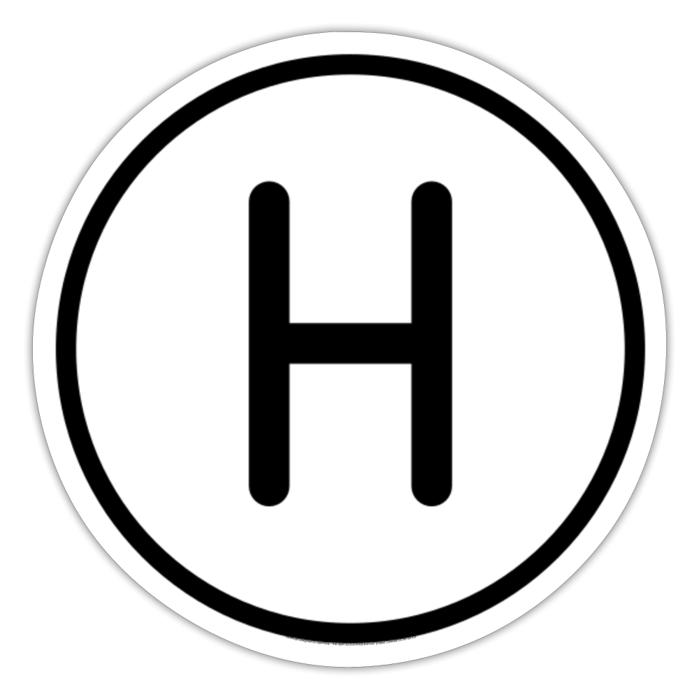 Regional Indicator H Moji Sticker - Emoji.Express - white matte