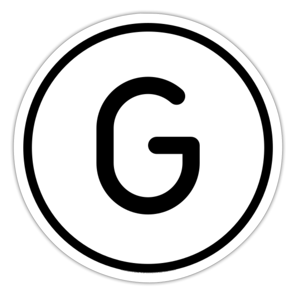 Regional Indicator G Moji Sticker - Emoji.Express - white matte