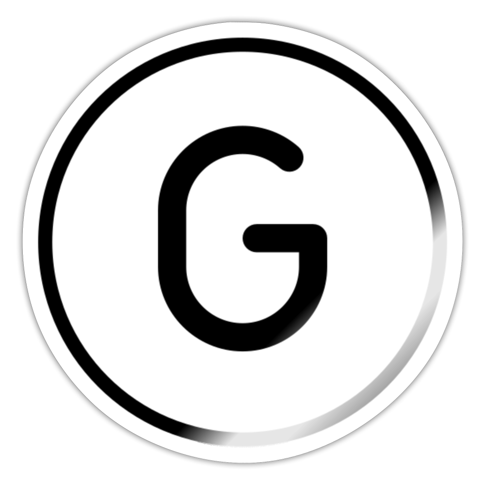 Regional Indicator G Moji Sticker - Emoji.Express - white glossy
