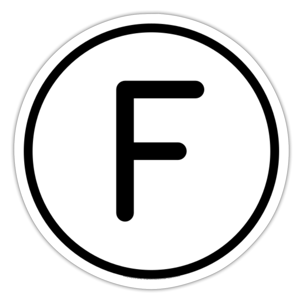 Regional Indicator F Moji Sticker - Emoji.Express - white matte