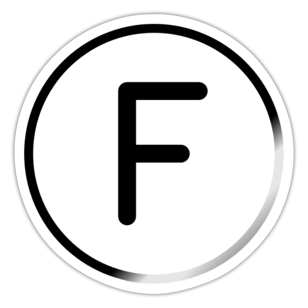 Regional Indicator F Moji Sticker - Emoji.Express - white glossy
