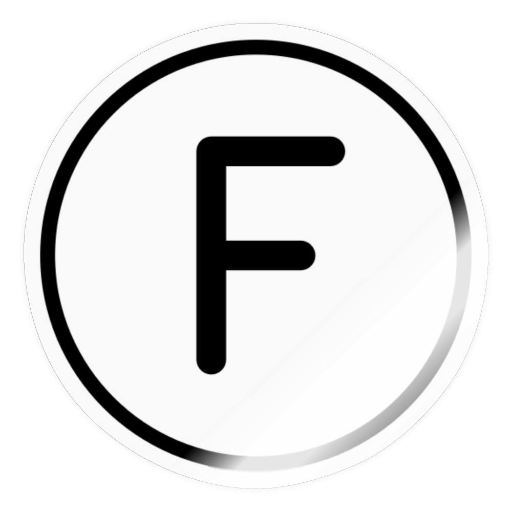 Regional Indicator F Moji Sticker - Emoji.Express - transparent glossy