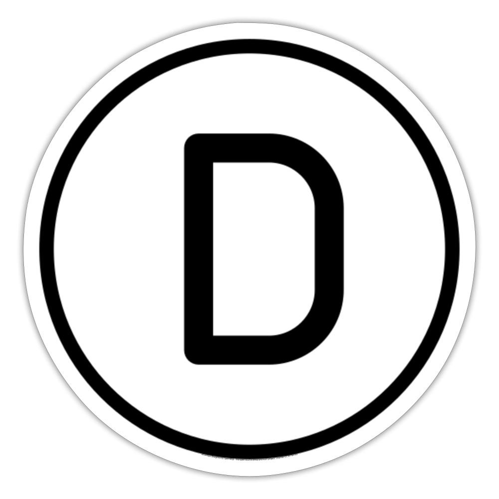Regional Indicator D Moji Sticker - Emoji.Express - white matte