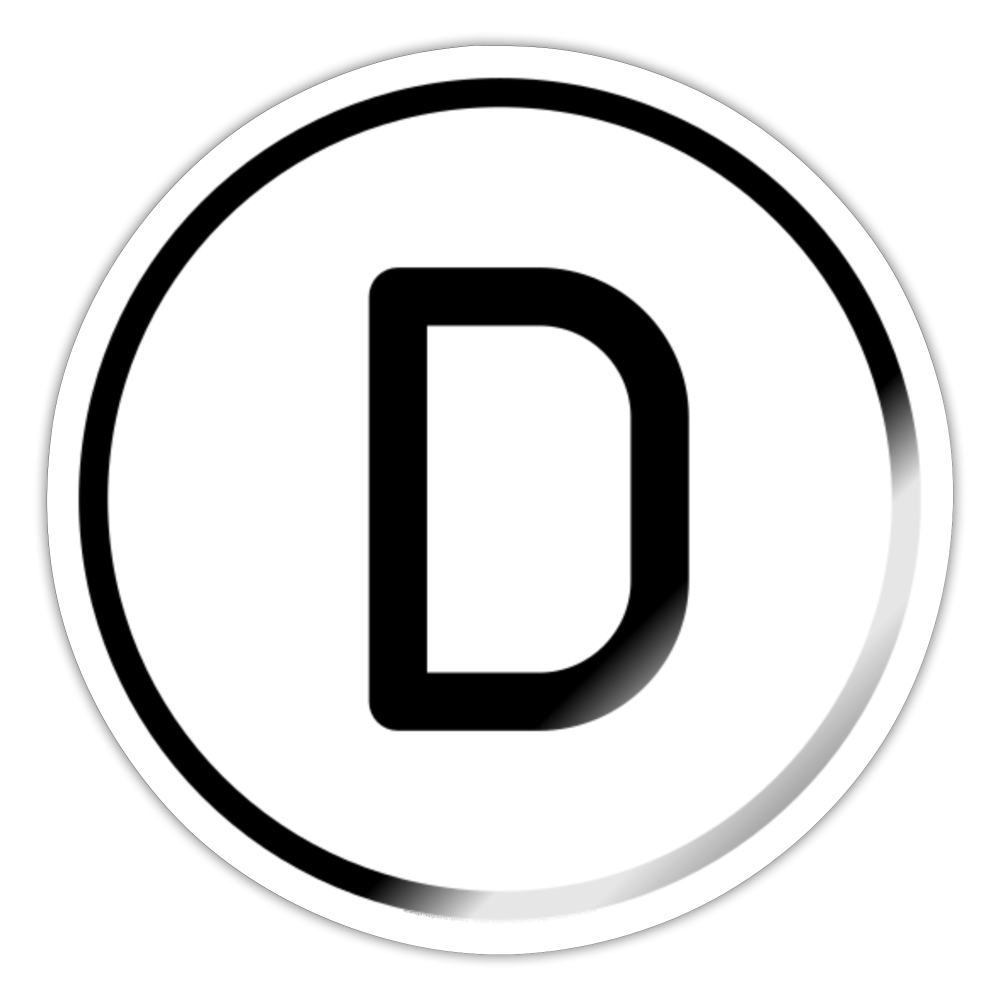 Regional Indicator D Moji Sticker - Emoji.Express - white glossy